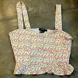 Forever  21 juniors size medium crop halter top with tiny floral design